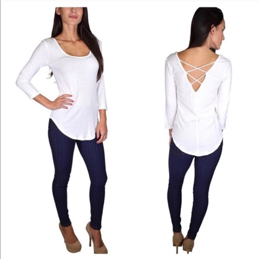 Ivory Crisscross Top